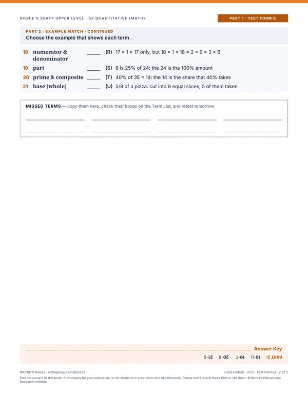 Quantitative (Math) companion, Part 1 Test Form B, page 2 of 2