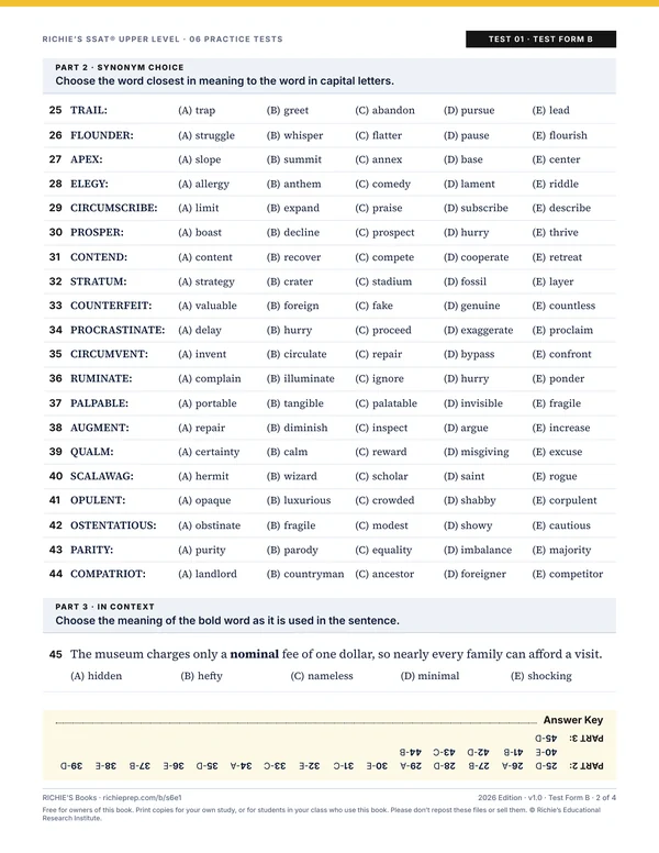 Practice Tests companion, Test 01 Test Form B, page 2 of 4