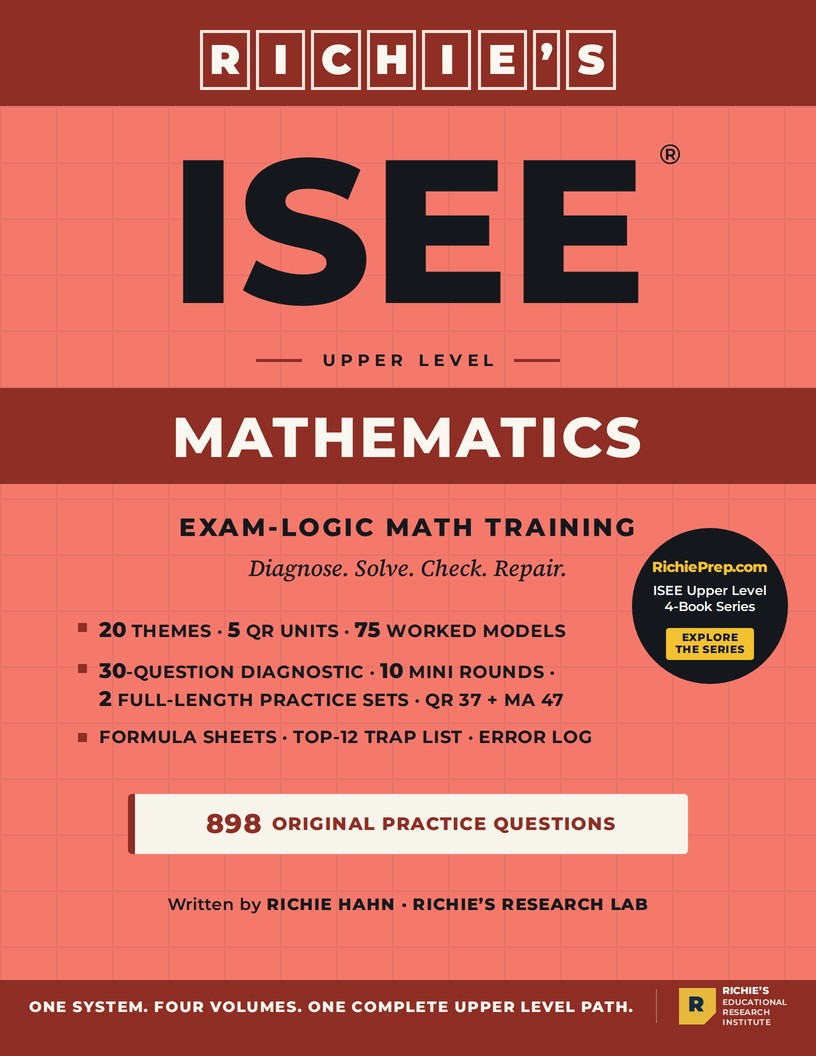 RICHIE’S ISEE Upper Level Mathematics — front cover