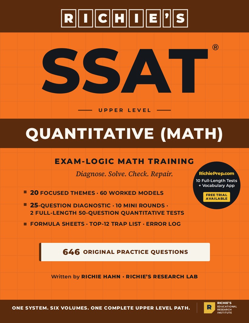 RICHIE’S SSAT Upper Level Quantitative (Math) — front cover