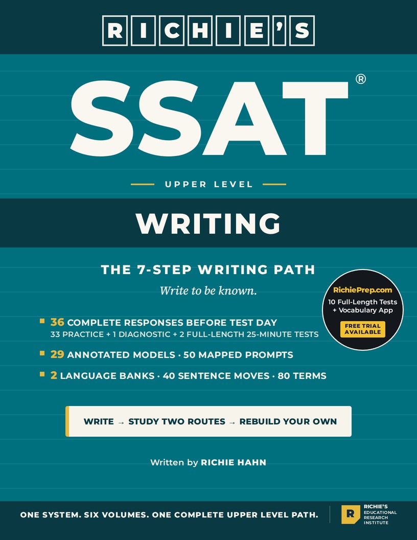 RICHIE’S SSAT Upper Level Writing — front cover